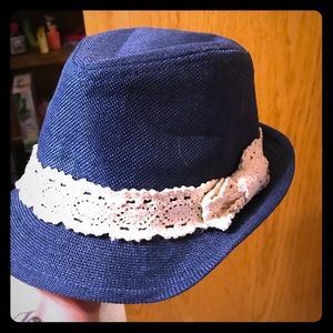 Blue fedora